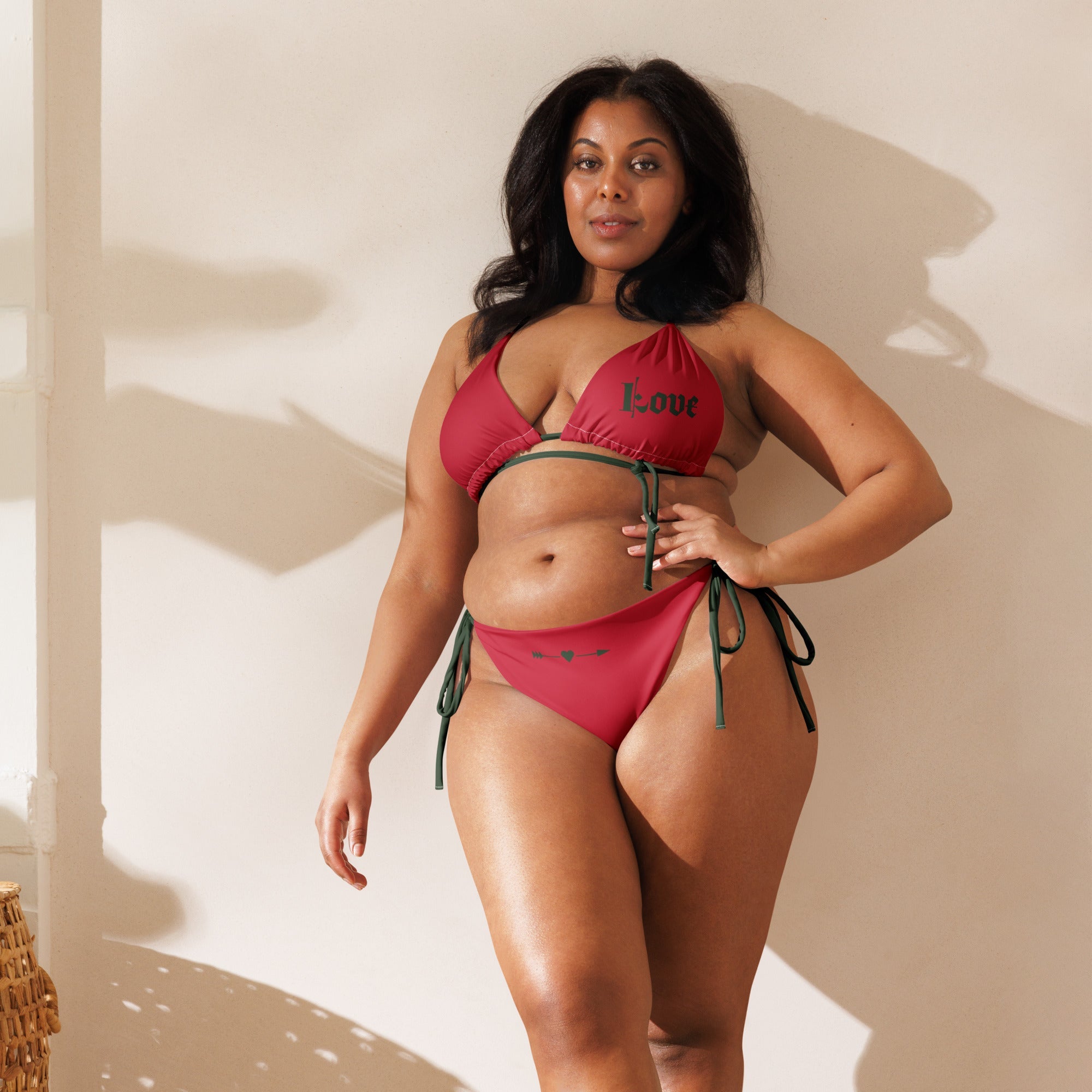 Love Rose String Bikini Set with UPF 50+ and Removable Padding (Multiple colors & Sizes included)-Fete Massive