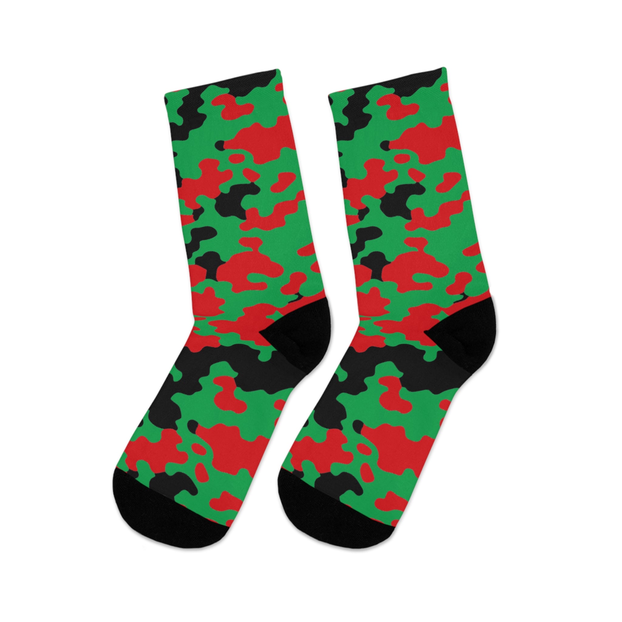 Martinique Flag CAMO Poly Socks-Fete Massive