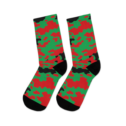 Martinique Islands Flag CAMO Poly Socks