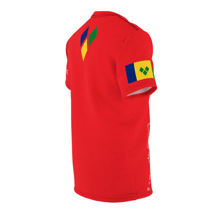 Feteran Unisex Tee with Saint Vincent Flag (Various sizes and colors available)