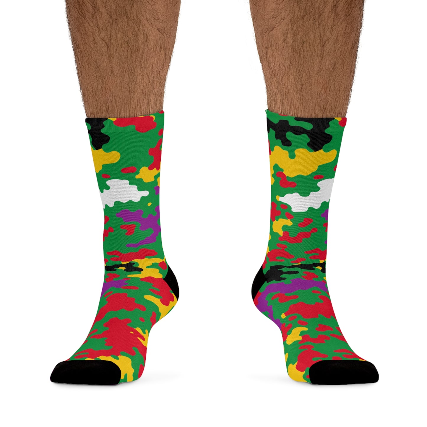 Dominica Flag CAMO Poly Socks