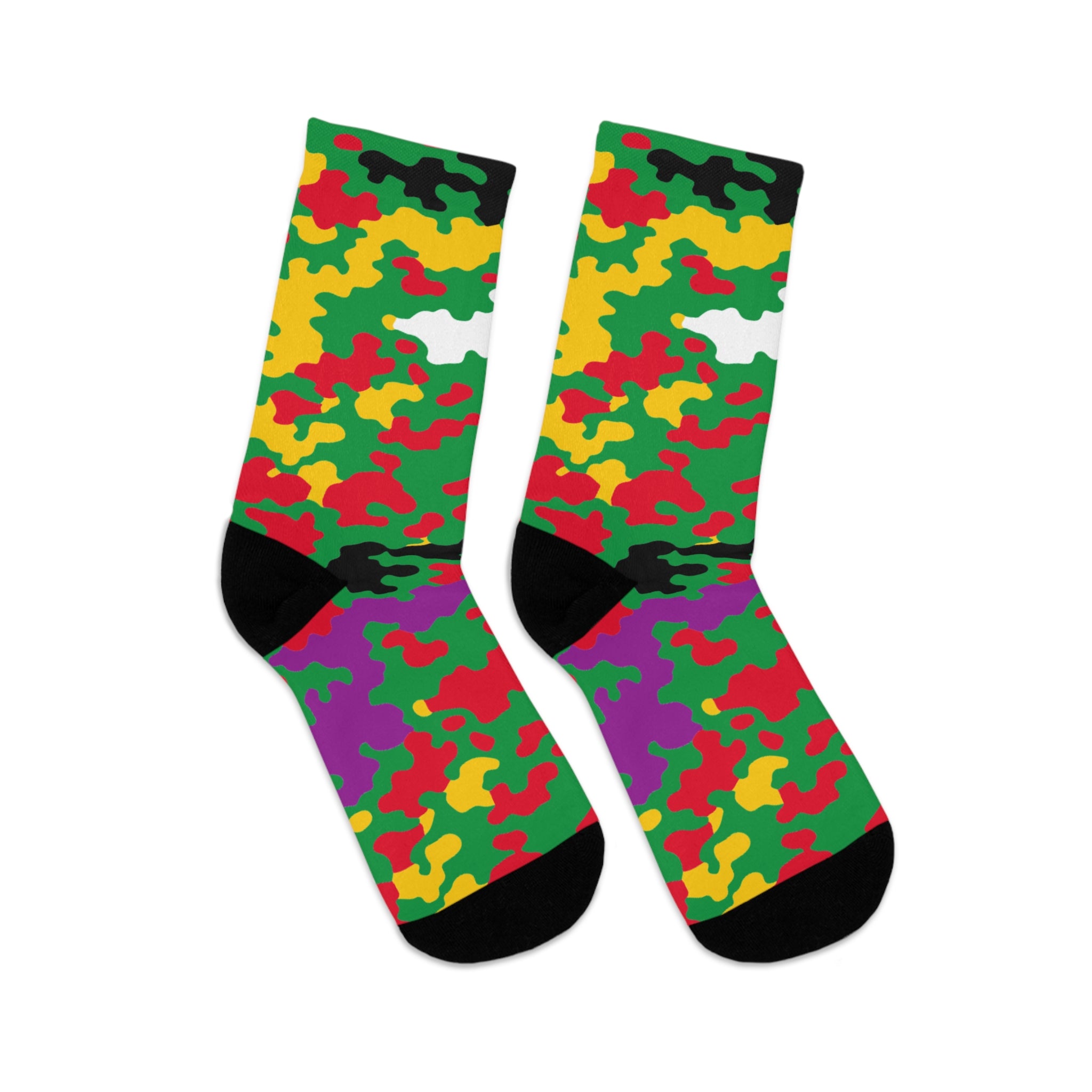 Dominica Flag CAMO Poly Socks-Fete Massive