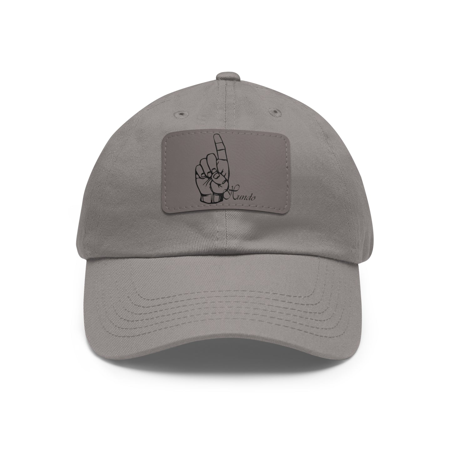 1 Hundo Dad Hat with Leather Patch (Rectangle)