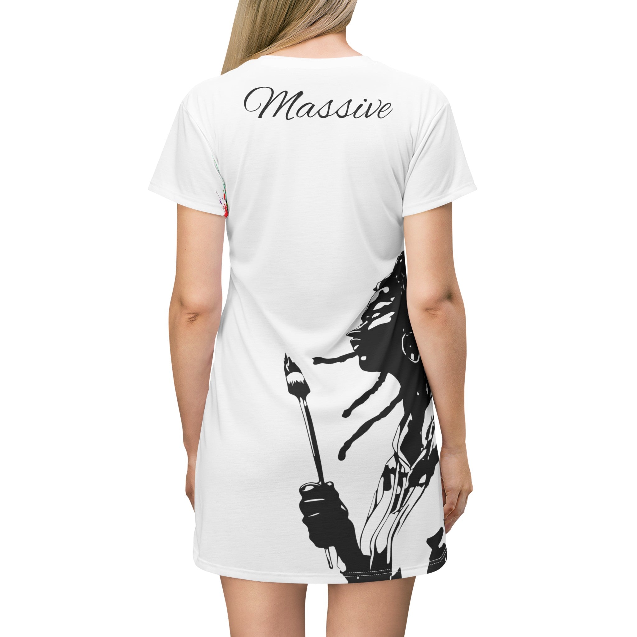 Painter Girl T-Shirt Dress-Fete Massive