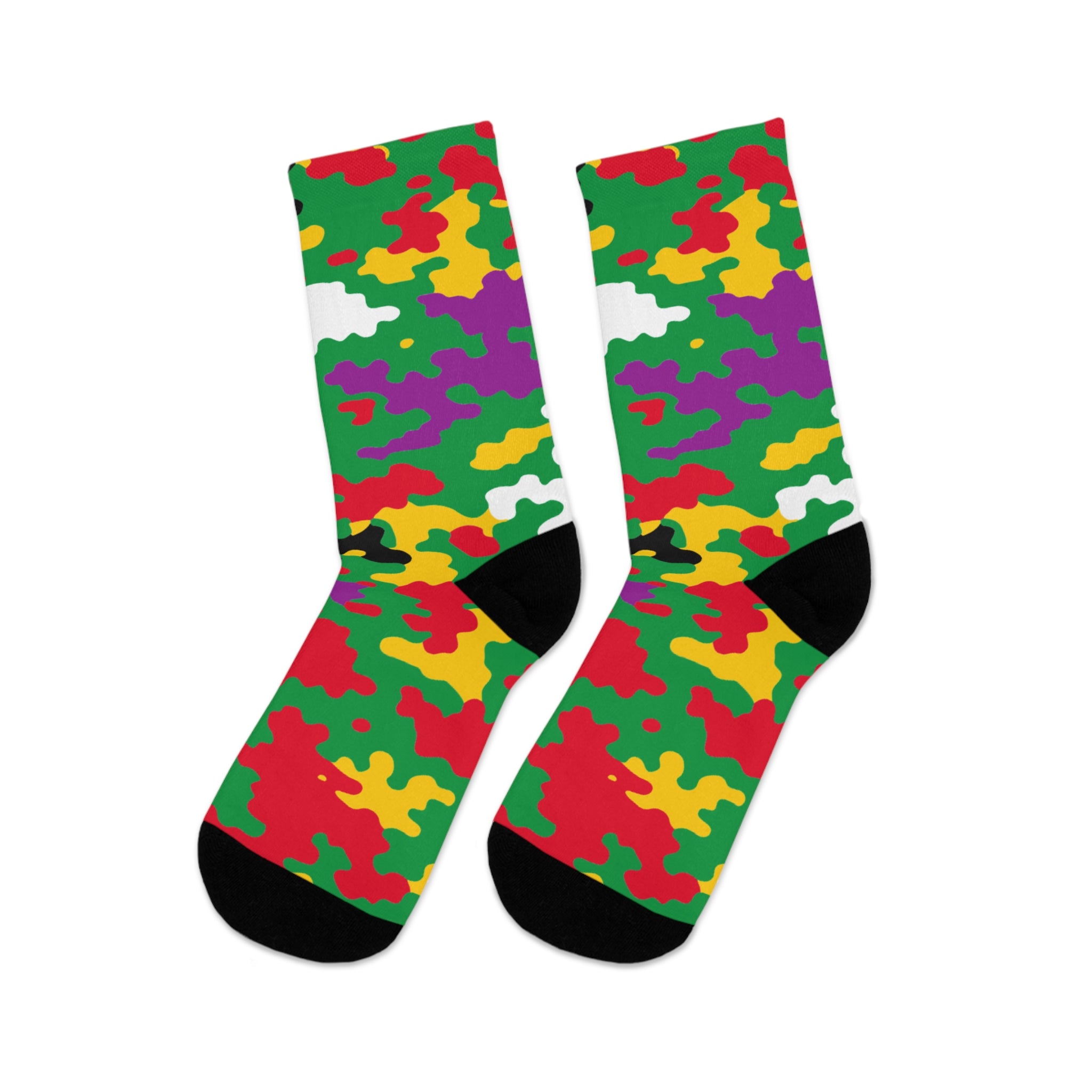 Dominica Flag CAMO Poly Socks-Fete Massive