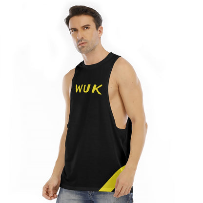 WUK Men's O-neck Long Tank Top (Yellow Strip)-Fete Massive