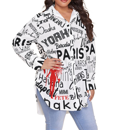 Women's Shirt With Long Sleeve(Plus Size)