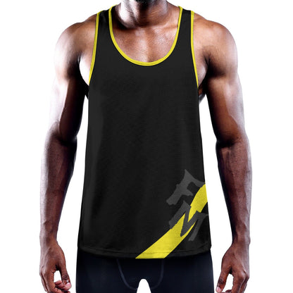 WUK Men's Slim Y-Back Muscle Tank Top YELLOW TRIM-Fete Massive