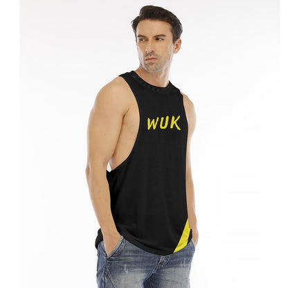 WUK Men's O-neck Long Tank Top (Yellow Strip)-Fete Massive