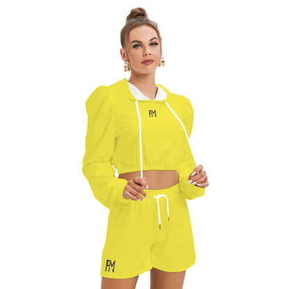 Women's Mirco Fleece Hoodie And Shorts Set