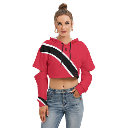 Women's Heavy Fleece Hoodie With Hollow Out Sleeve