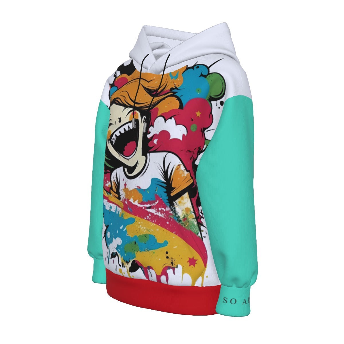 All-Over Print Women’s Hoodie With Decorative Ears-Fete Massive