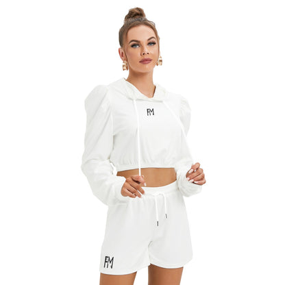 Women's Mirco Fleece Hoodie And Shorts Set