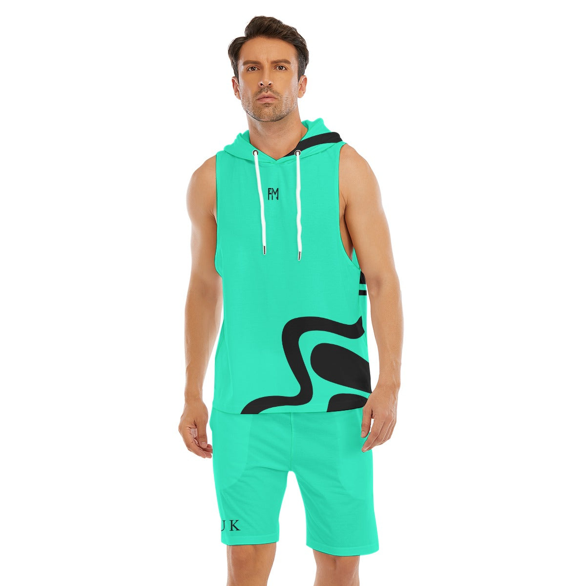 Men's Sleeveless Vest And Shorts Set