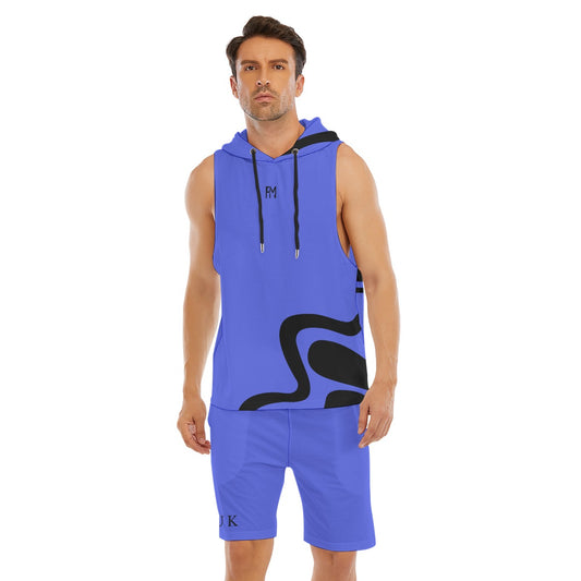 Men's Sleeveless Vest And Shorts Set