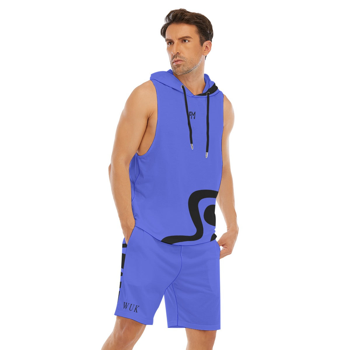 Men's Sleeveless Vest And Shorts Set