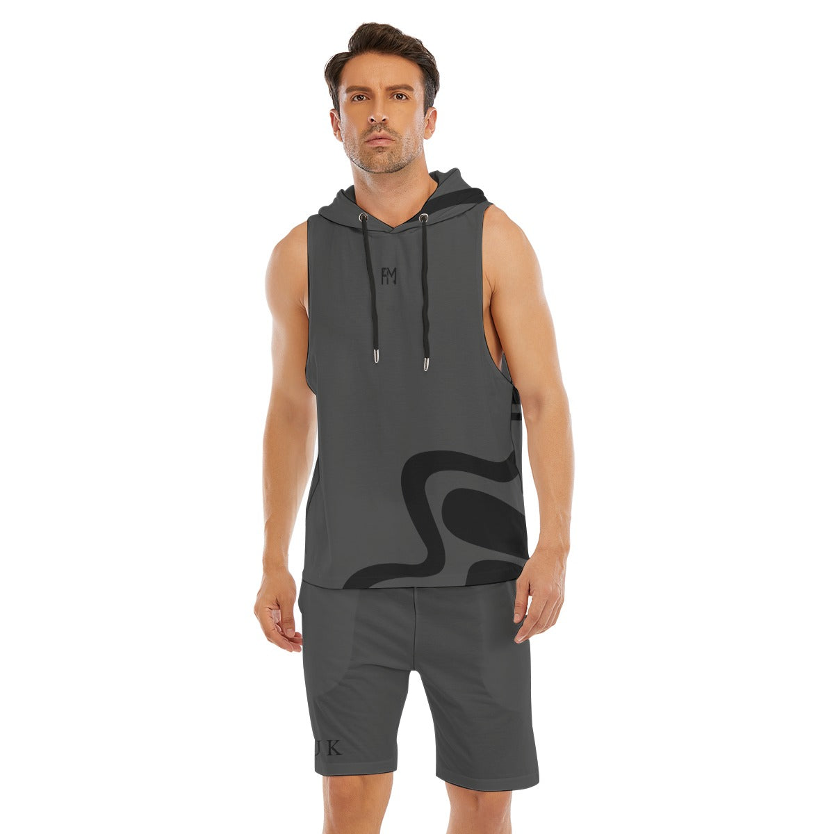 Men's Sleeveless Vest And Shorts Set