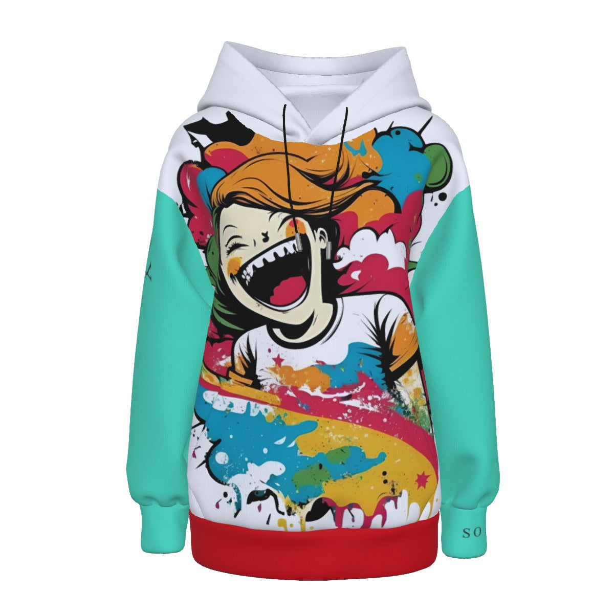 All-Over Print Women’s Hoodie With Decorative Ears-Fete Massive