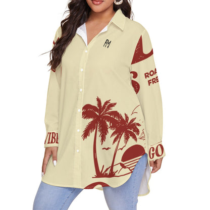 Women's Shirt With Long Sleeve(Plus Size)