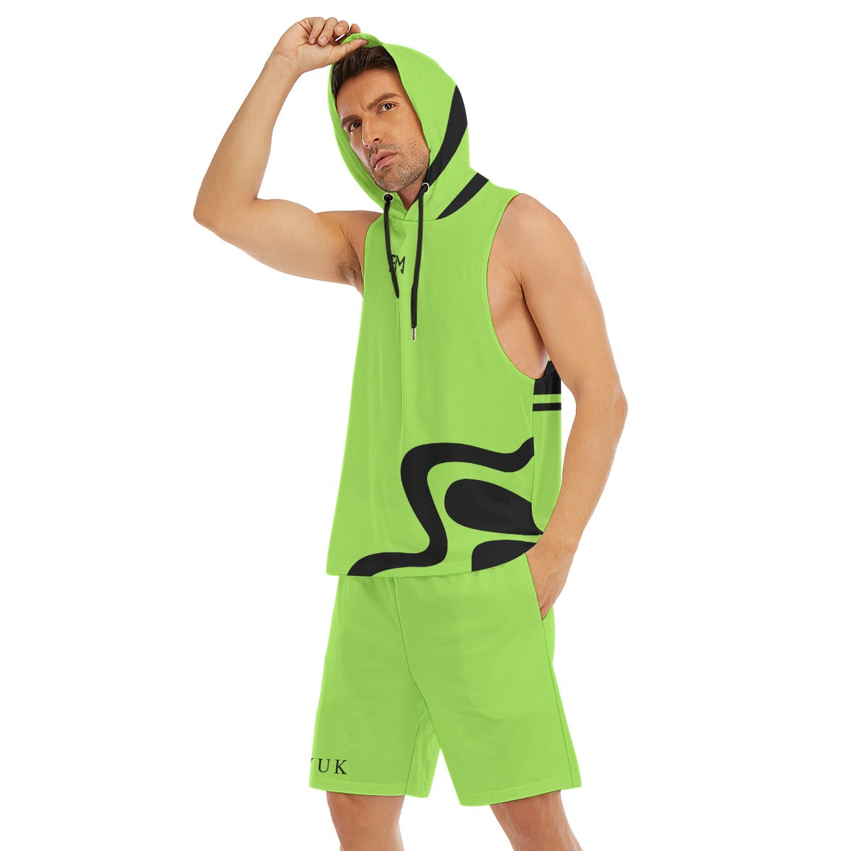 Men's Sleeveless Vest And Shorts Set