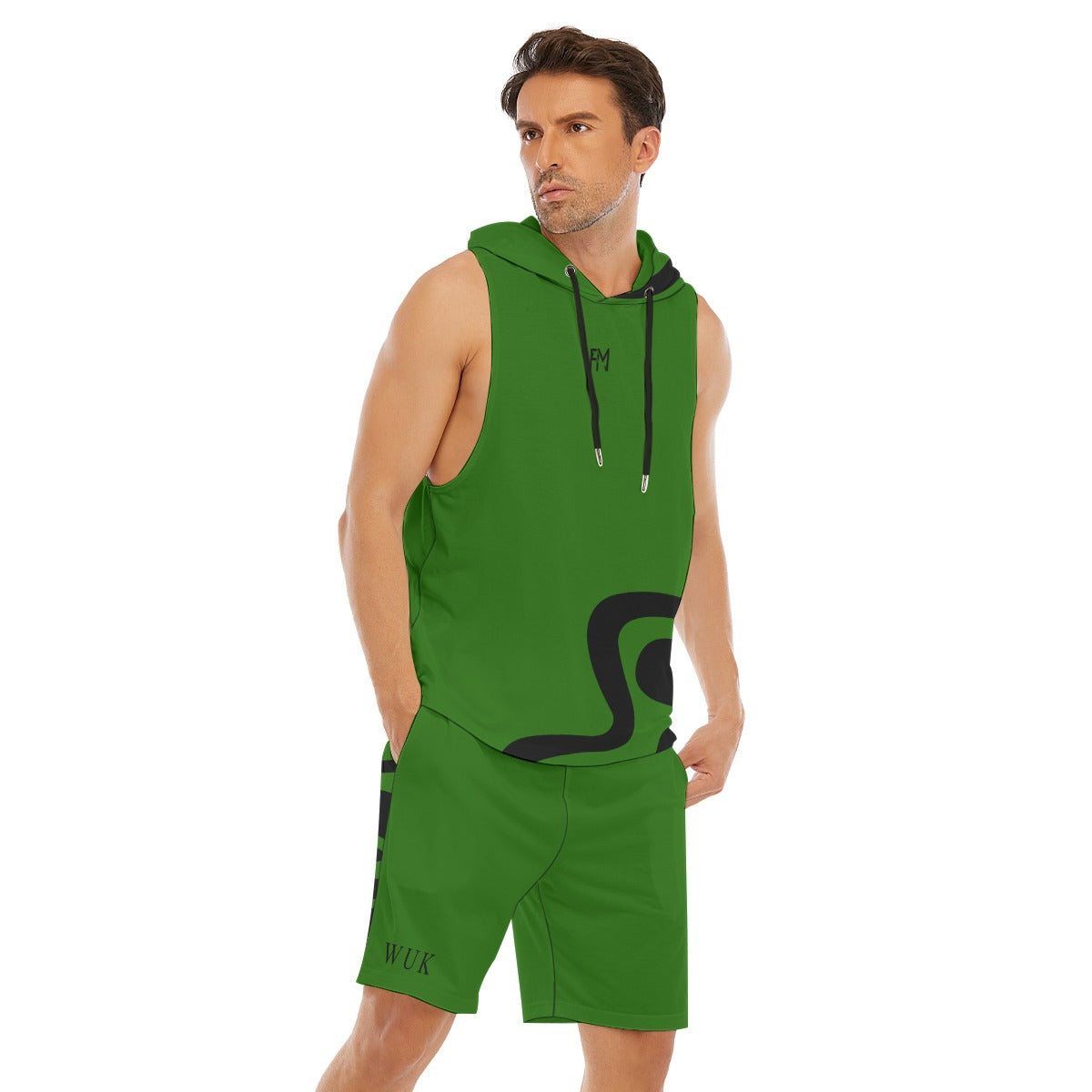 Men's Sleeveless Vest And Shorts Set