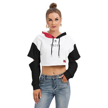 Women's Heavy Fleece Hoodie With Hollow Out Sleeve