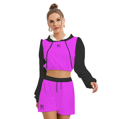 Women's Mirco Fleece Hoodie And Shorts Set