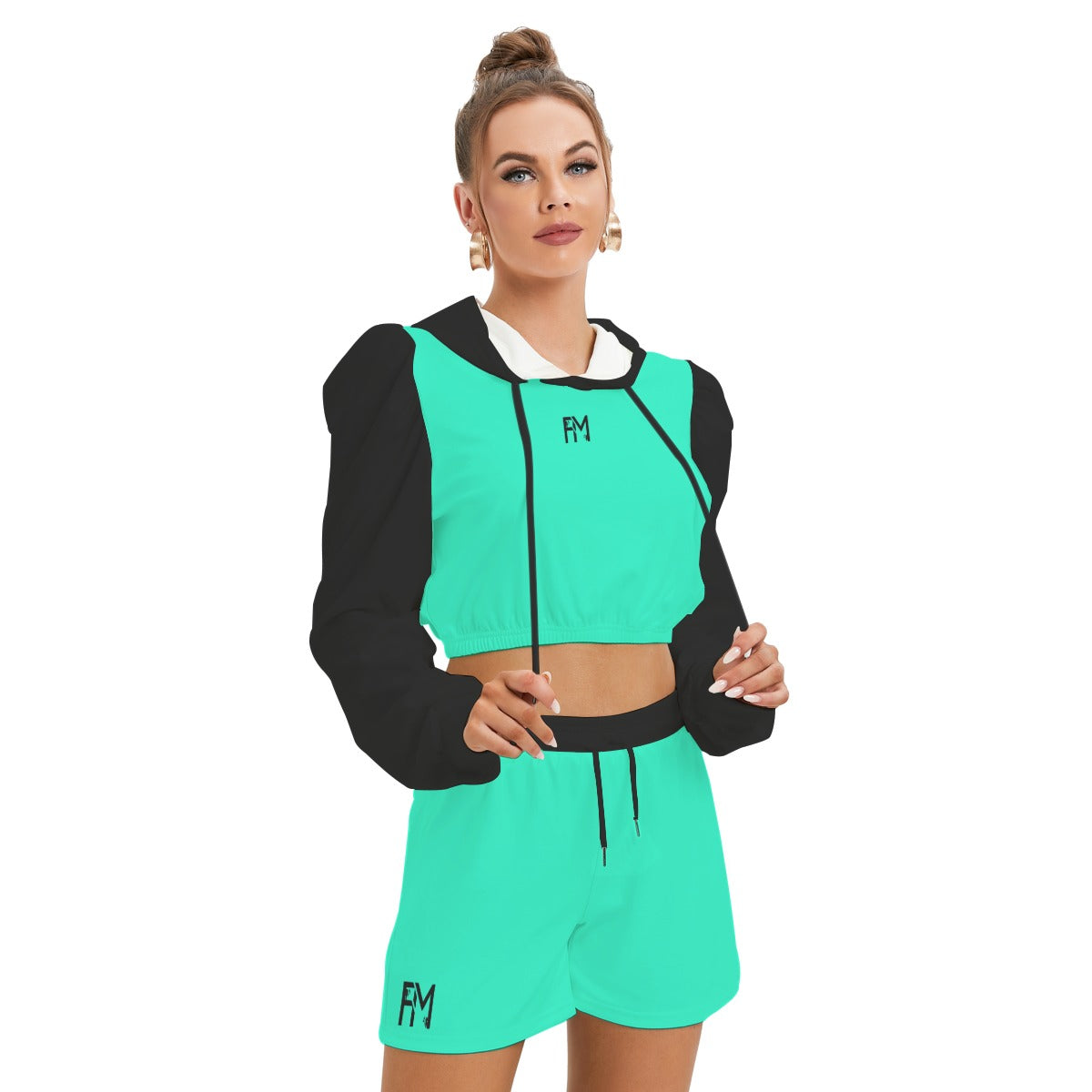 Women's Mirco Fleece Hoodie And Shorts Set