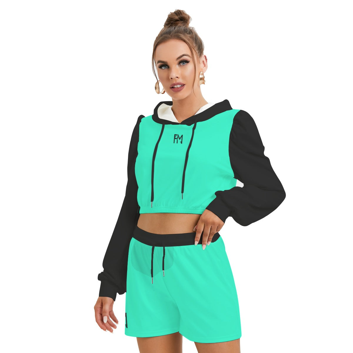 Women's Mirco Fleece Hoodie And Shorts Set