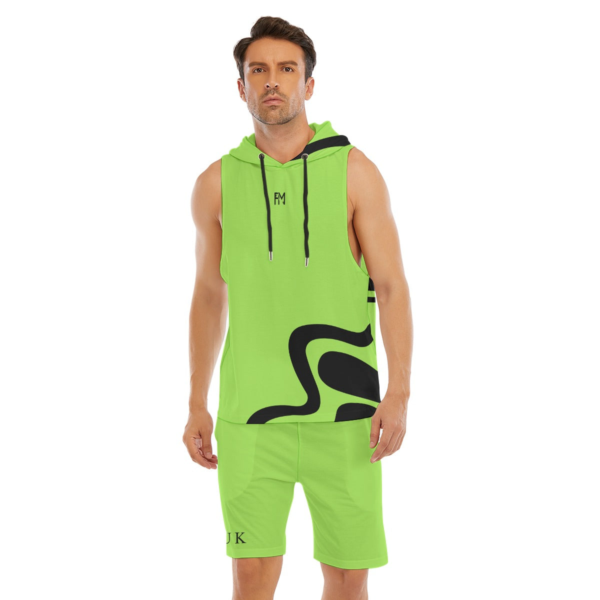 Men's Sleeveless Vest And Shorts Set