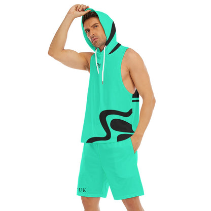 Men's Sleeveless Vest And Shorts Set