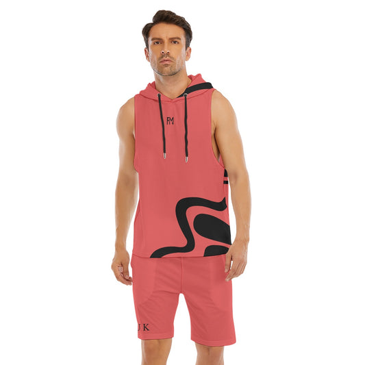 Men's Sleeveless Vest And Shorts Set