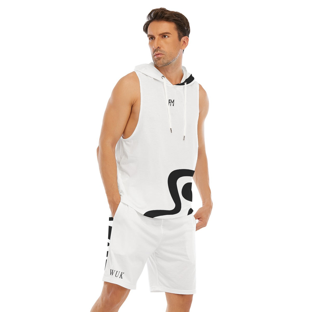 Men's Sleeveless Vest And Shorts Set