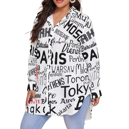 Women's Shirt With Long Sleeve(Plus Size)