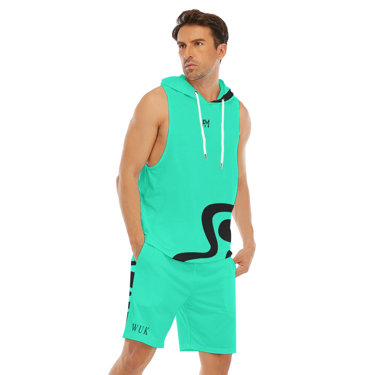 Men's Sleeveless Vest And Shorts Set