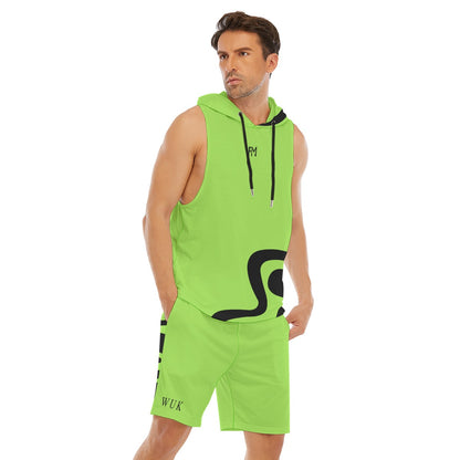 Men's Sleeveless Vest And Shorts Set