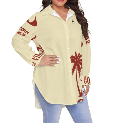 Women's Shirt With Long Sleeve(Plus Size)