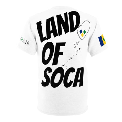 Land Of Soca Unisex Tee with Saint Vincent Flag - Various Sizes & Colors Available