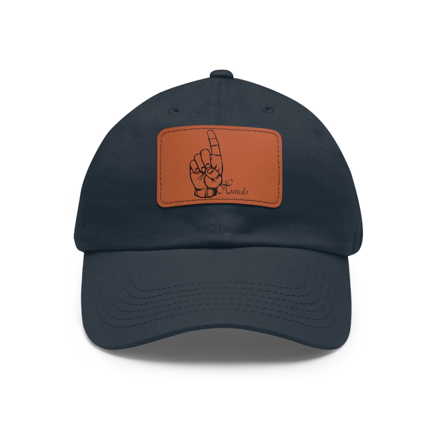 1 Hundo Dad Hat with Leather Patch (Rectangle)