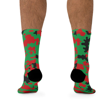 Martinique Islands Flag CAMO Poly Socks