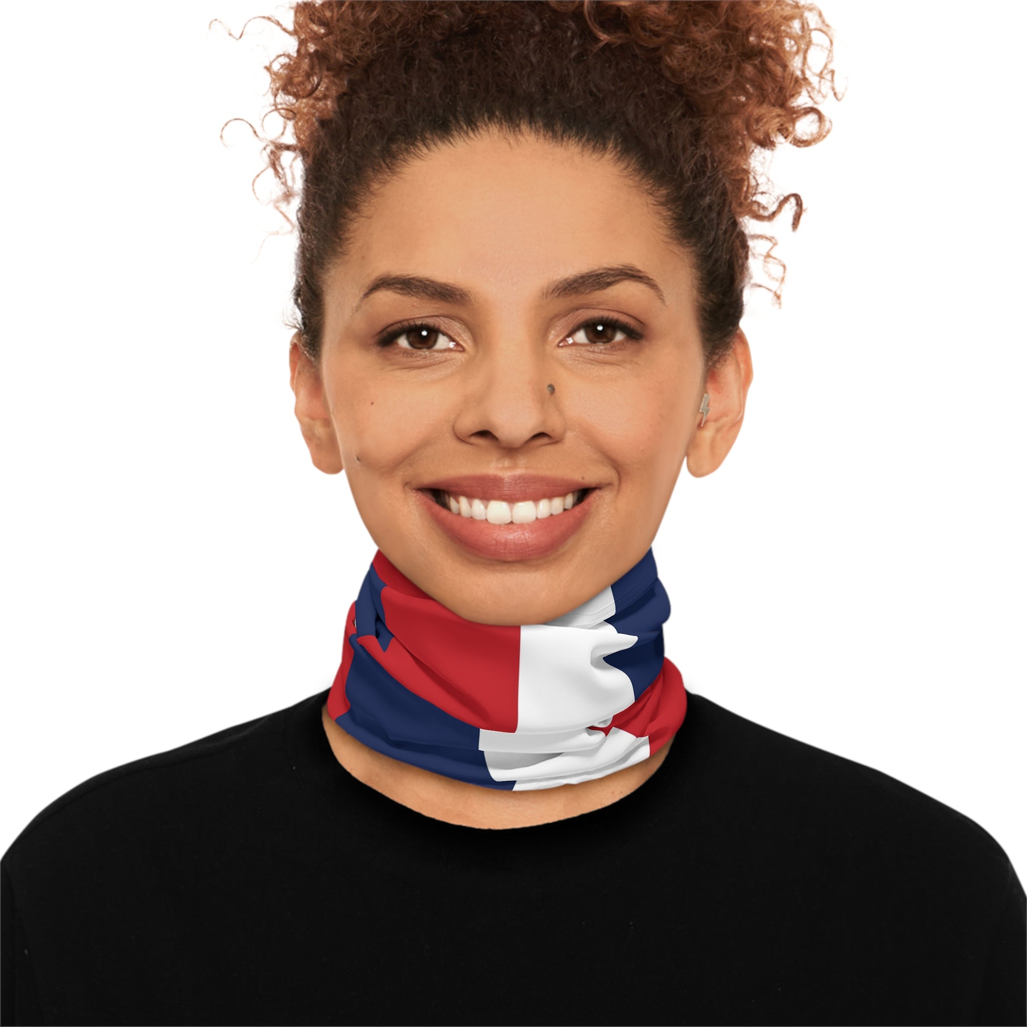 High Quality Dominica Republic Flag Lightweight Neck Gaiter-Fete Massive