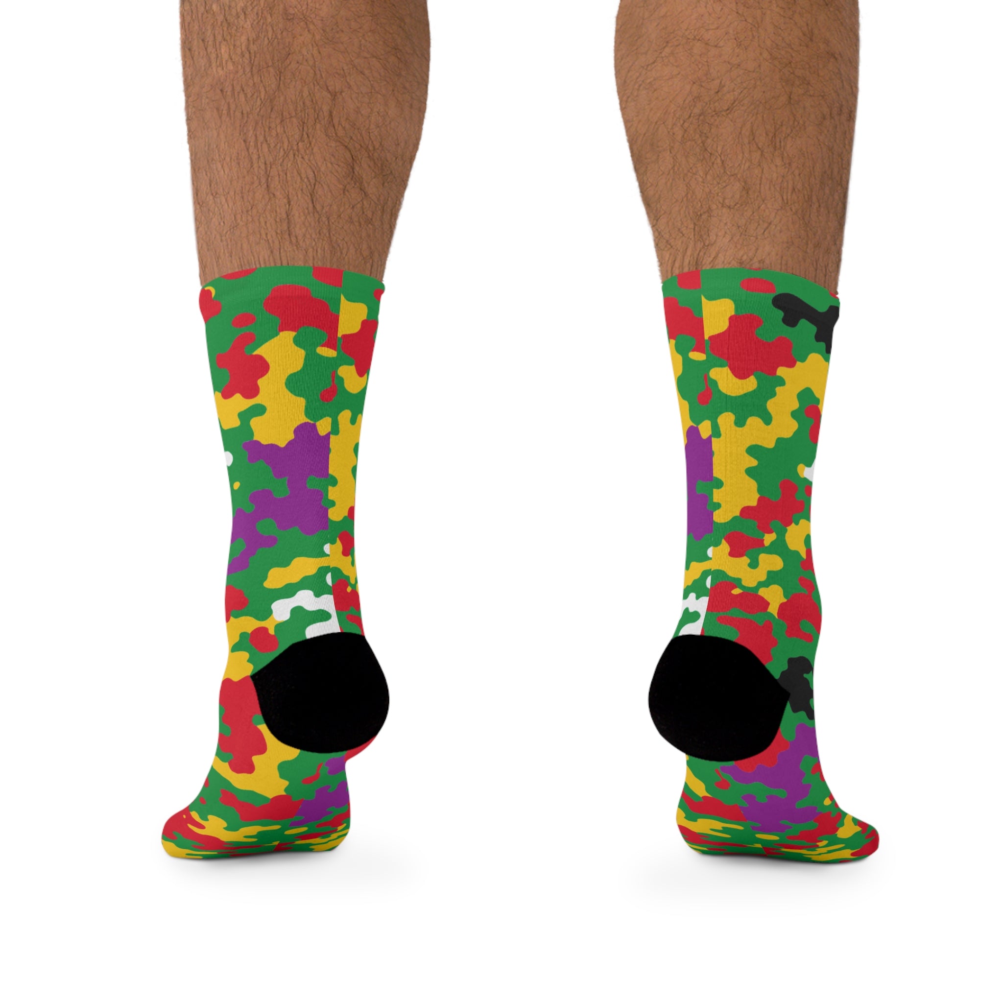 Dominica Flag CAMO Poly Socks-Fete Massive