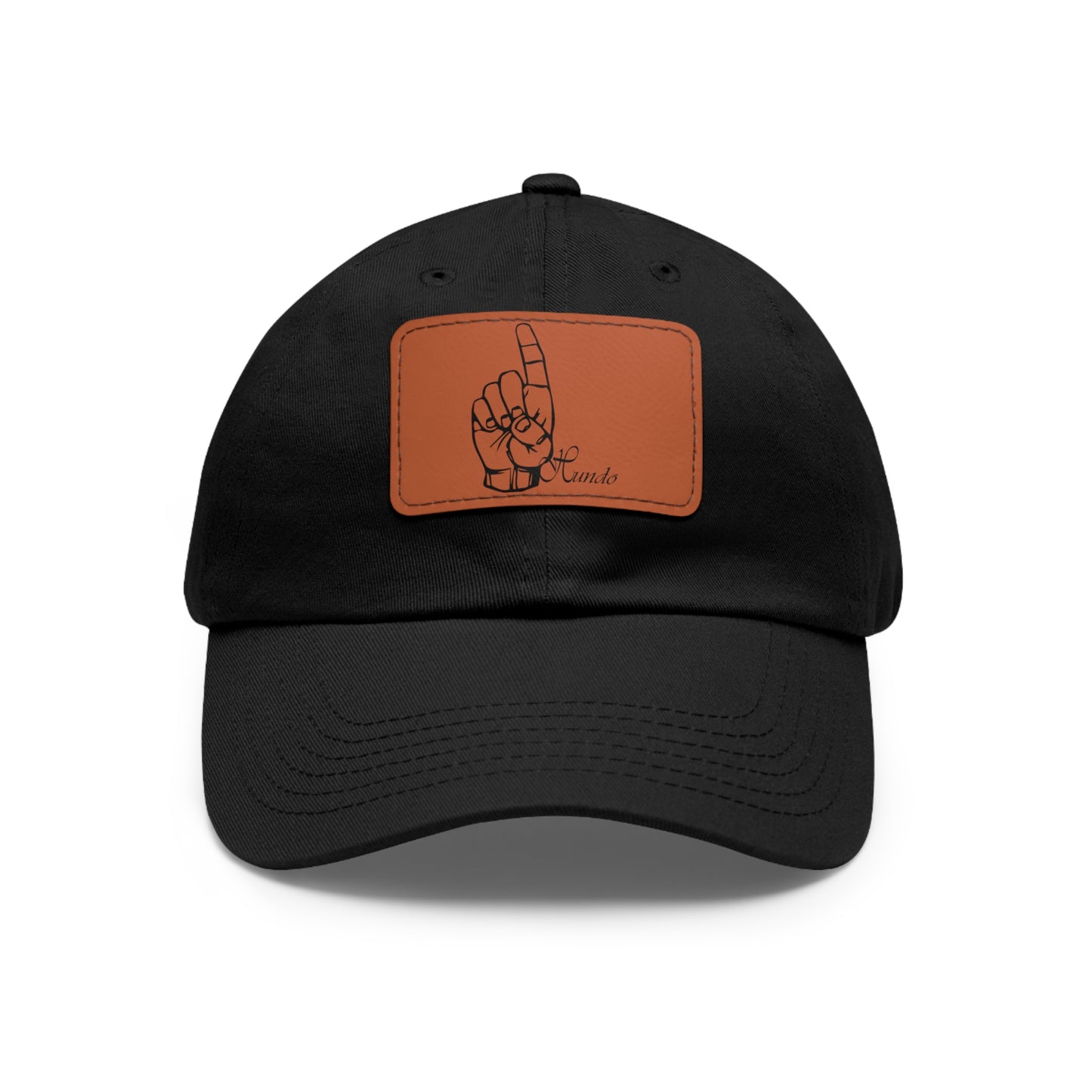 1 Hundo Dad Hat with Leather Patch (Rectangle)