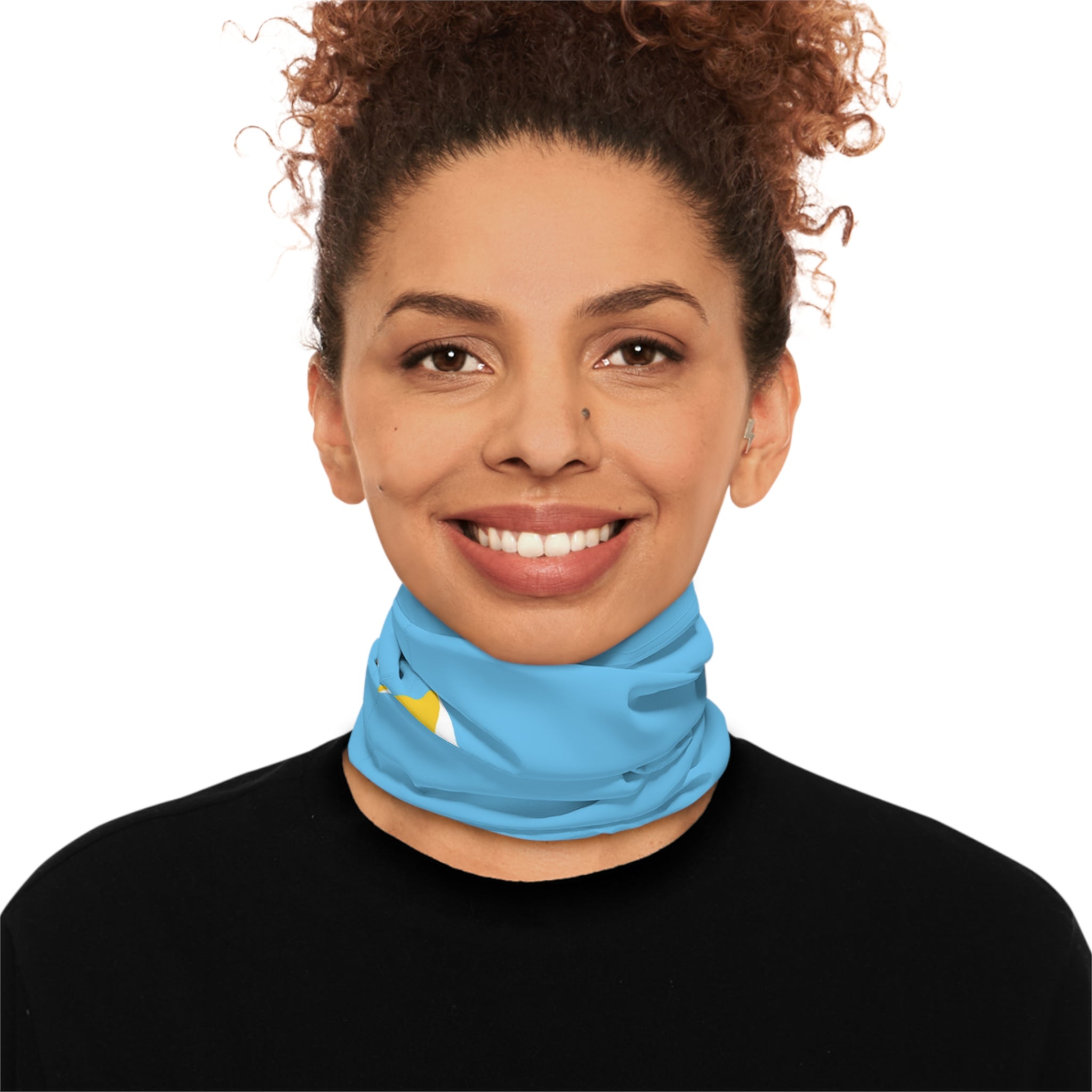 High Quality St. Lucia Flag Lightweight Neck Gaiter-Fete Massive