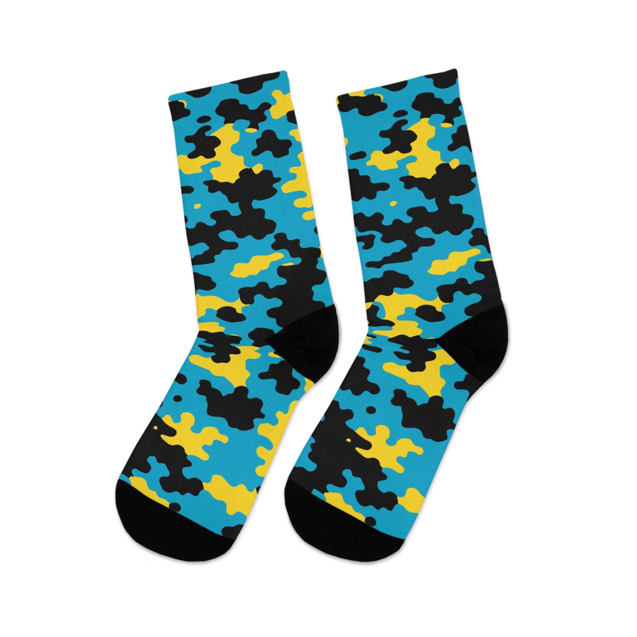 Bahamas Flag CAMO Poly Socks-Fete Massive