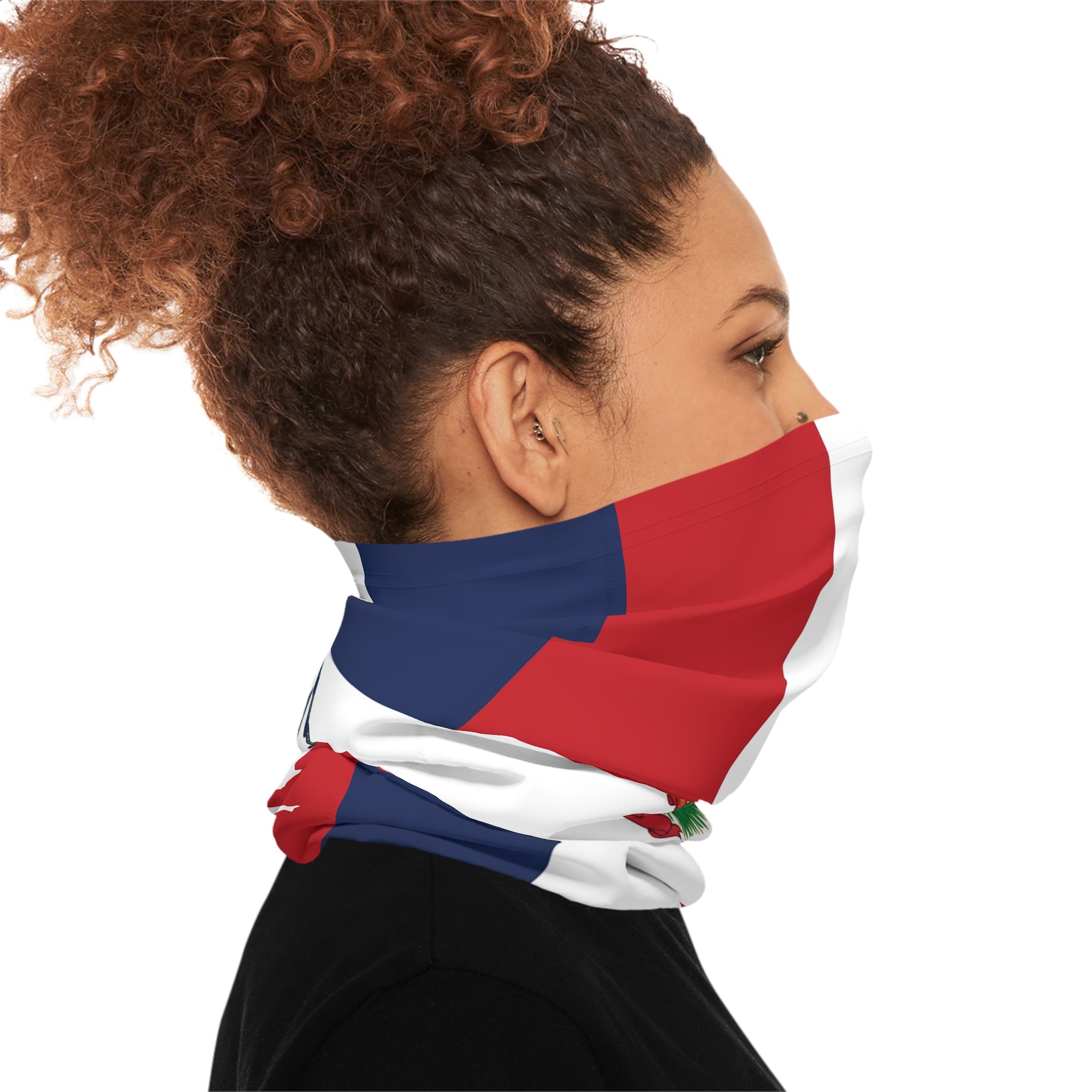 High Quality Dominica Republic Flag Lightweight Neck Gaiter-Fete Massive