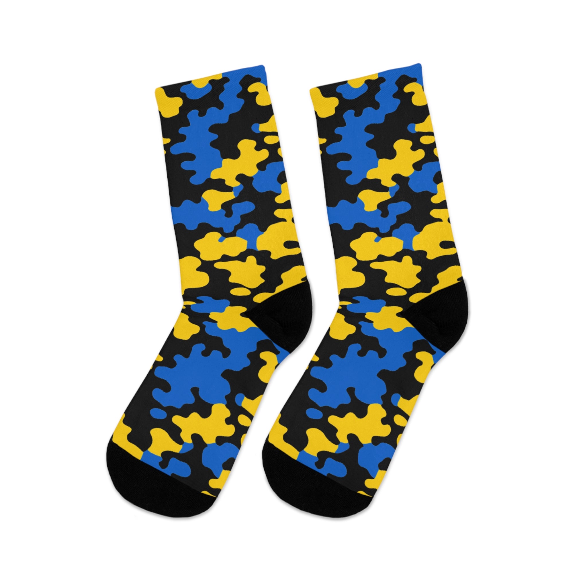 St. Lucia Flag CAMO Poly Socks-Fete Massive