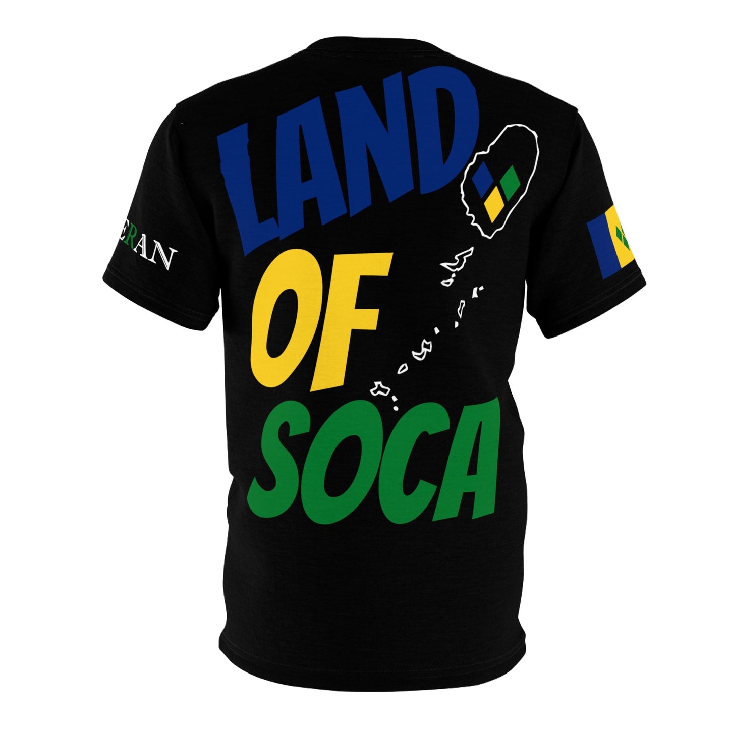 Land Of Soca Unisex Tee with Saint Vincent Flag - Various Sizes & Colors Available