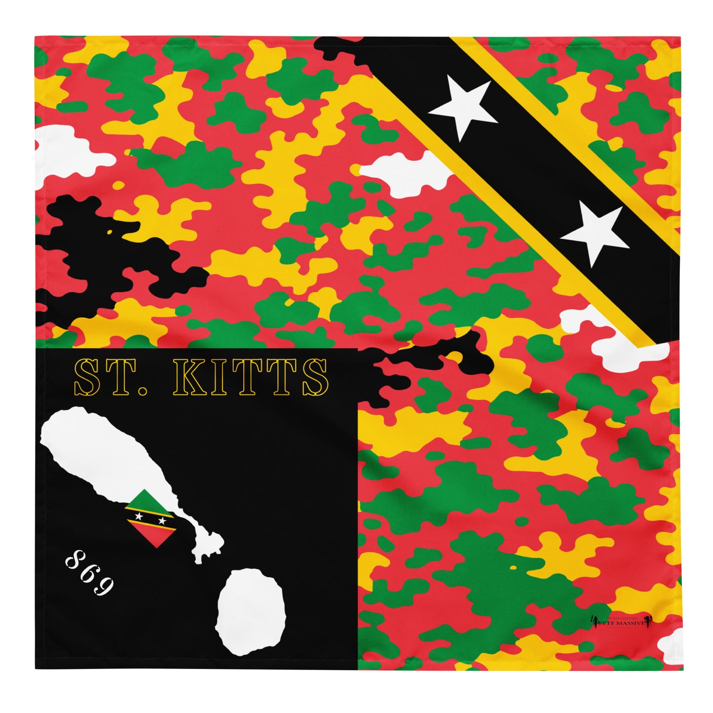 St. Kitts Island & Flag CAMO print bandana