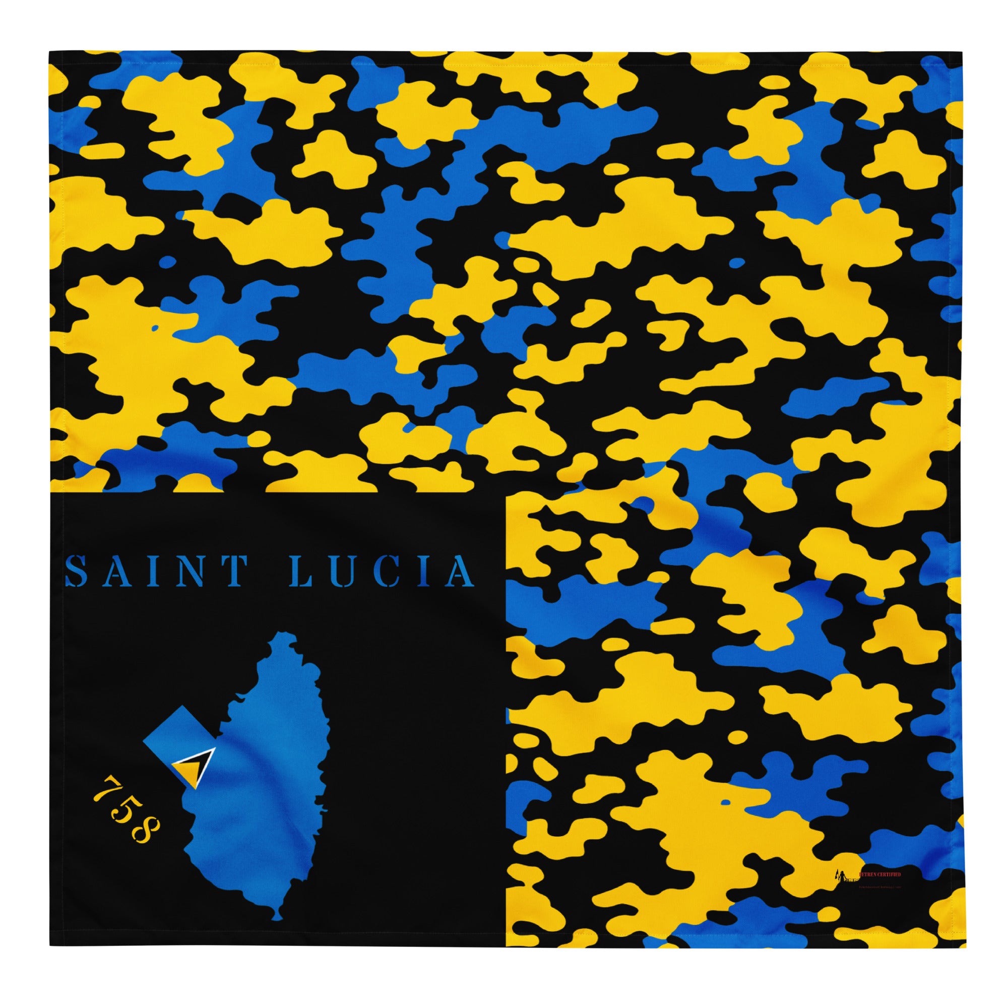 Saint Lucia Island & Flag CAMO print bandana-Fete Massive